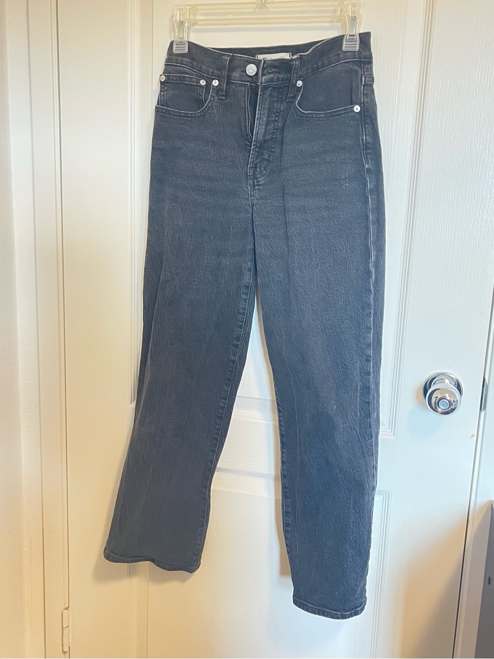 Madewell Black Straight-Leg High-Rise Jeans